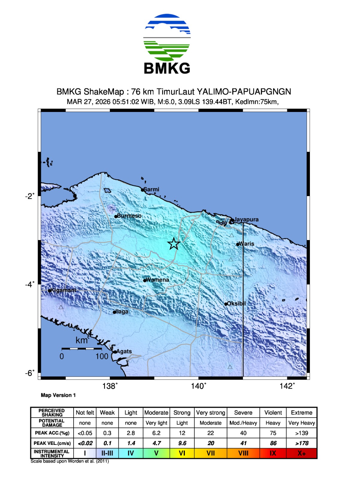 image of GEMPABUMI TEKTONIK M6,2 DI SARMI, PAPUA